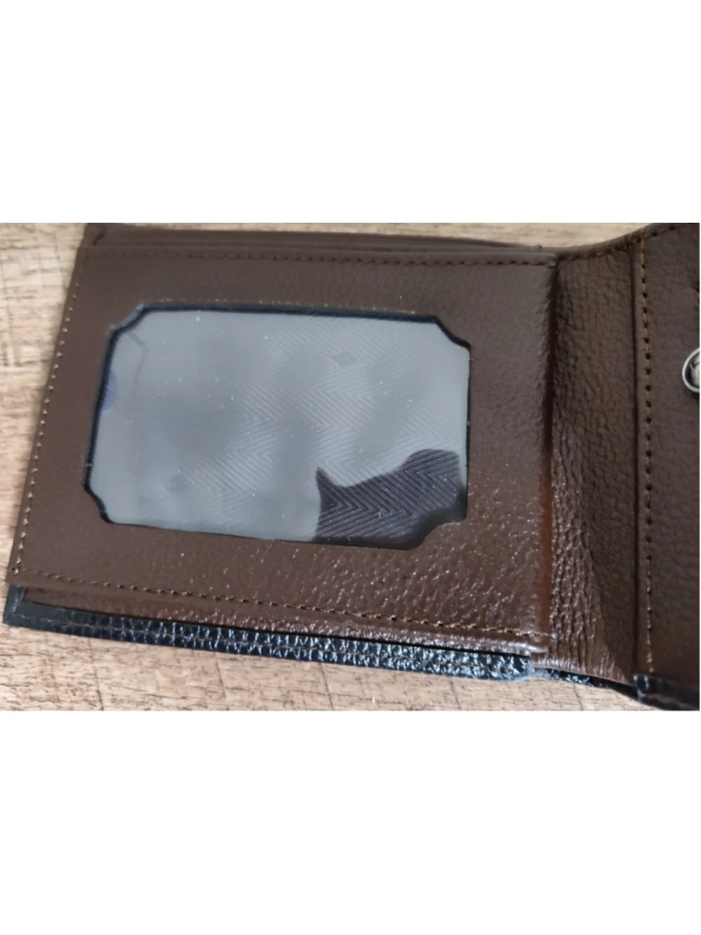 ARON Men's Black and Brown Bifold Wallet